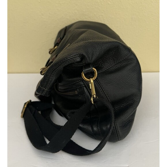 Fossil Explorer XL Black Leather Fold Over Crossbody Hobo Tote Shoulder Bag - Picture 2 of 16